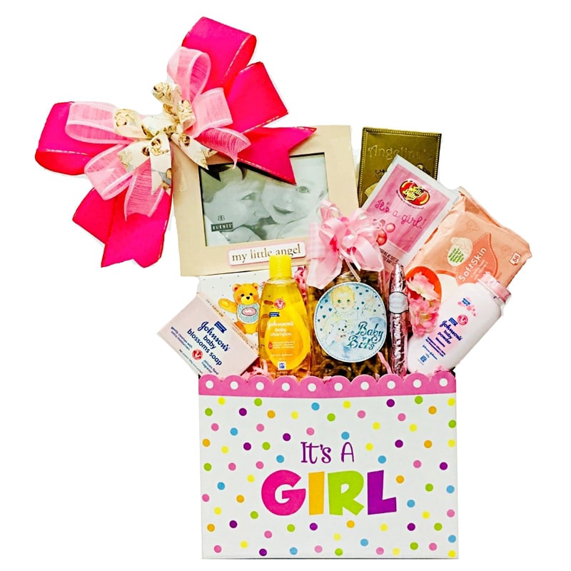 Congratulations: Baby Girl Gift Basket