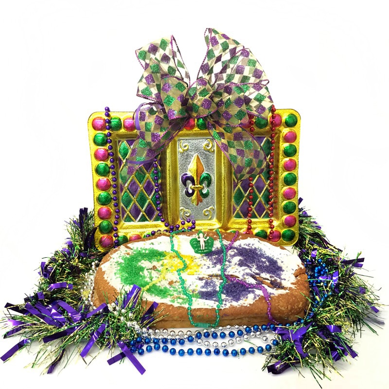 Mardi Gras King Cake Gift Basket